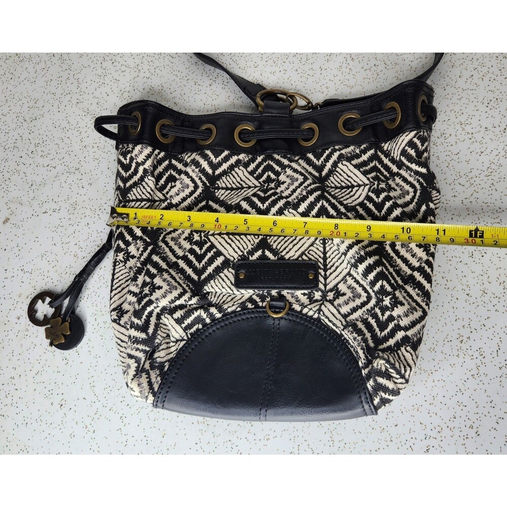 Lucky Brand Womens Bali Hai Sling Hobo Purse Bag Black/White Geometric Pattern - Picture 7 of 14